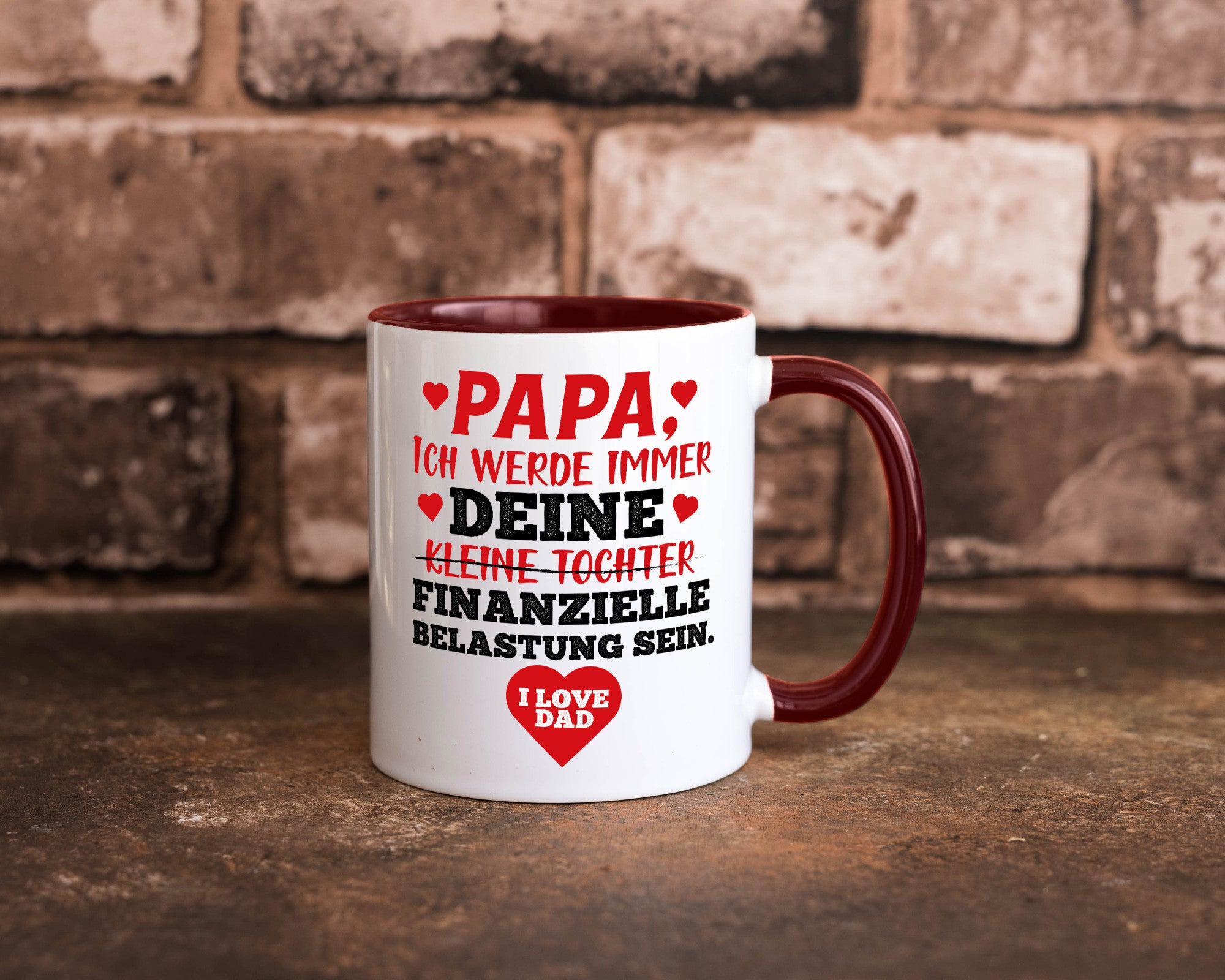 Finanzielle Belastung lustiger Spruch Geschenk Humor Geschenkidee Tasse