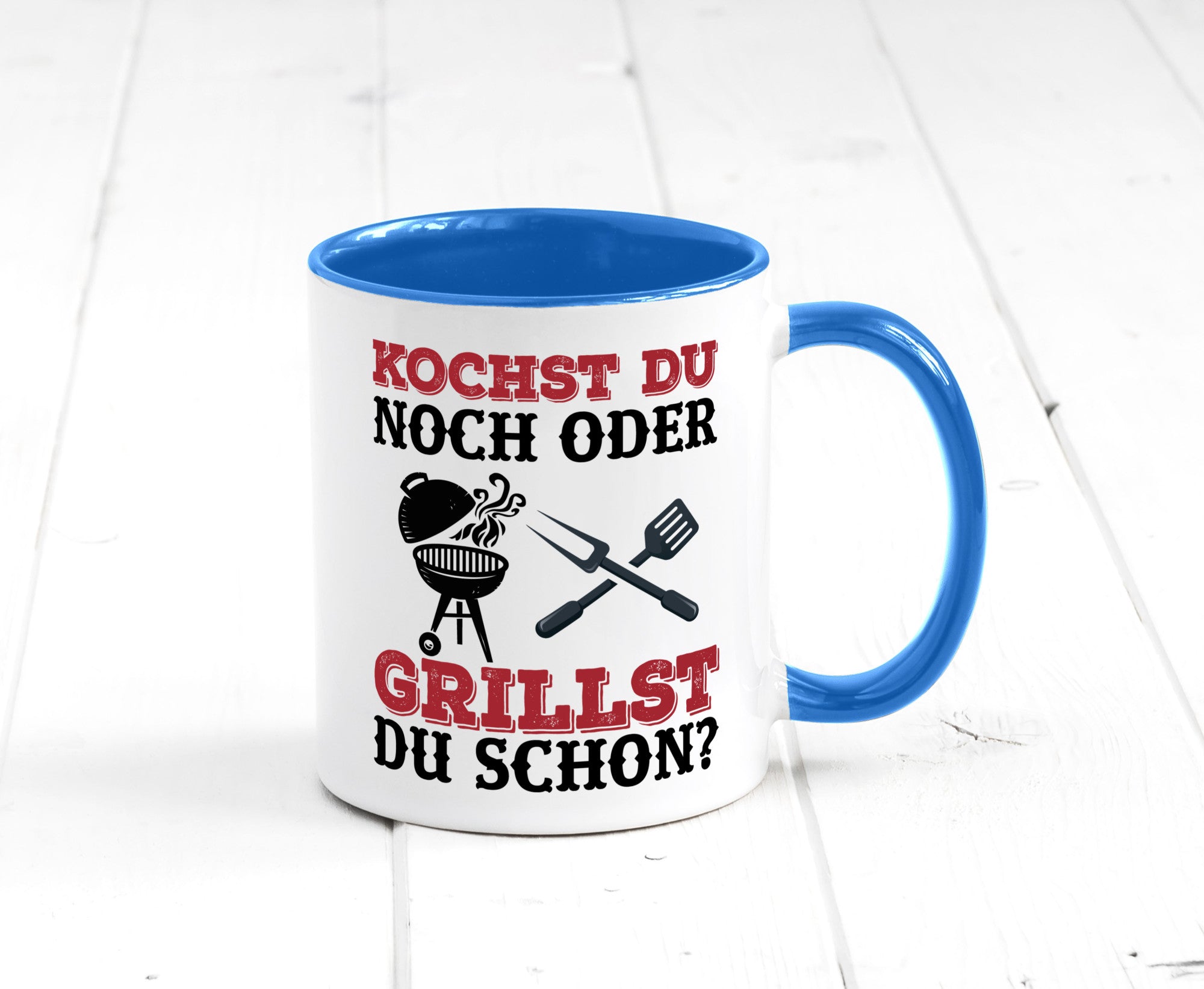 Grillst du schon? | Spruch Tasse Grillen Männer Geschenkidee Humor