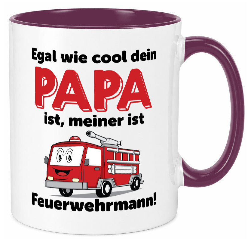 Cooler Papa | Feuerwehrmann Bester der Welt Humor Geschenkidee Tasse
