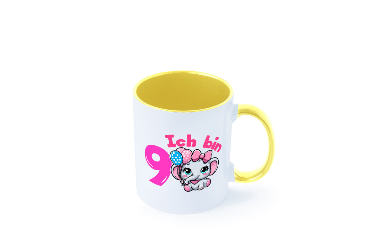 9. Geburtstag | 9 Jahre Elefant Mädchen Geschenk Geschenkidee lustiger Spruch Tasse