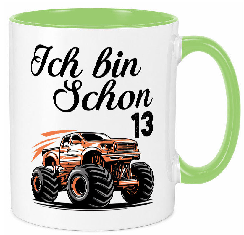 13. Geburtstag | Monster truck 13 Jahre Geschenkidee Humor Tasse