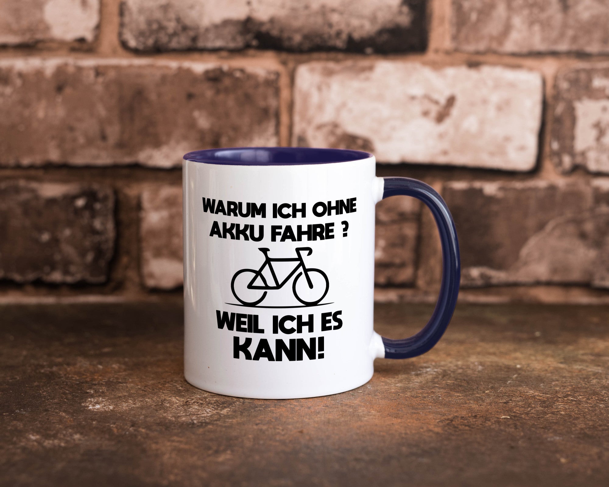 Warum ich ohne Akku fahre weil ichs kann | Radfahren Geschenk Humor