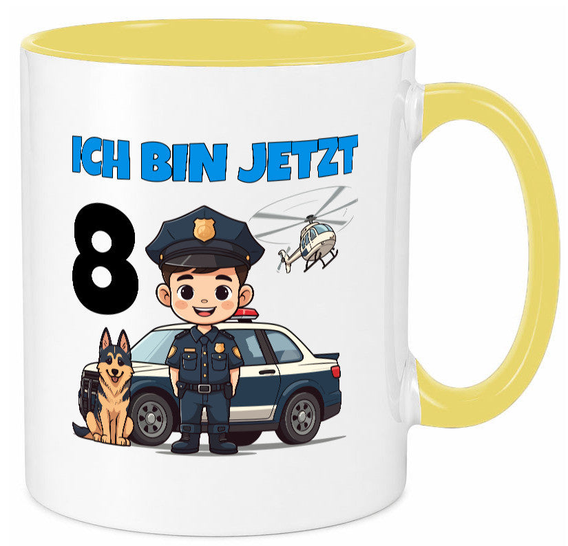 8. Geburtstag | 8 Jahre Polizei Kind Polizeiauto lustig Geschenkidee Geschenk Tasse
