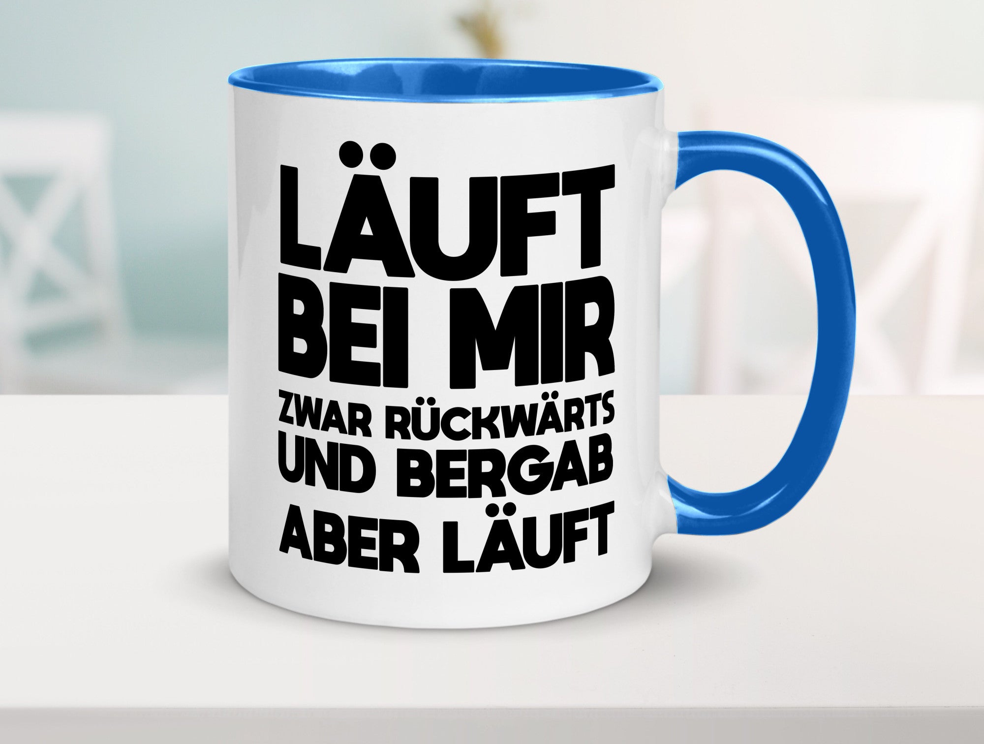 Läuft bei mir | Rückwerts aber Motivation Geschenkidee Humor Tasse