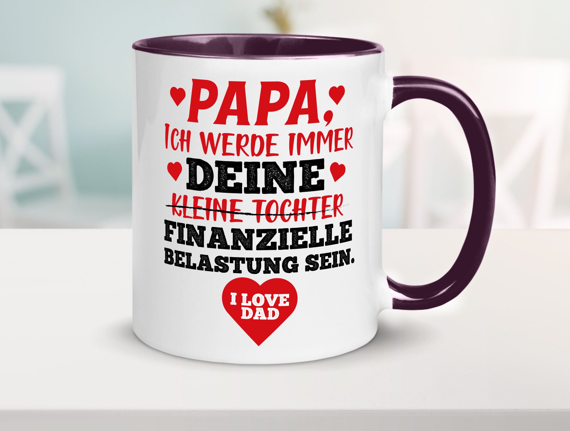 Finanzielle Belastung lustiger Spruch Geschenk Humor Geschenkidee Tasse