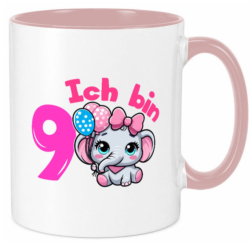 9. Geburtstag | 9 Jahre Elefant Mädchen Geschenk Geschenkidee lustiger Spruch Tasse