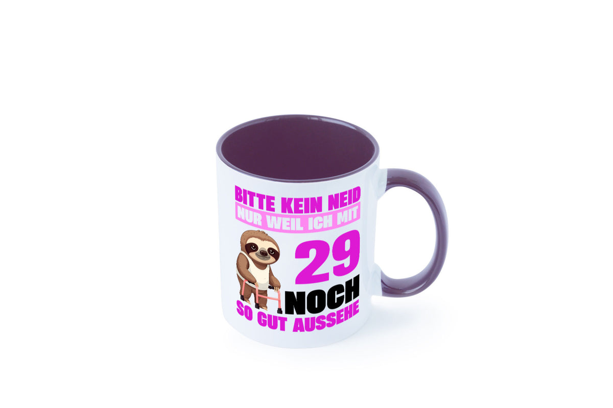 29. Geburtstag | Bitte kein neid Faultier 29 Jahre Humor Geschenkidee Tasse