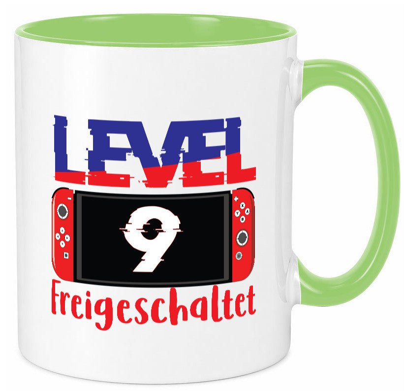 Level 9 Freigeschaltet | 9. Geburtstag Zocker Gamer Humor Geschenkidee Tasse