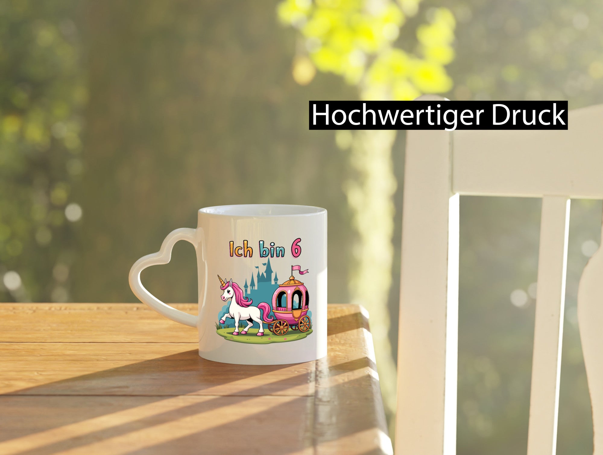 6. Geburtstag | Prinzessin in Kutsche Einhorn Geschenkidee Humor Tasse