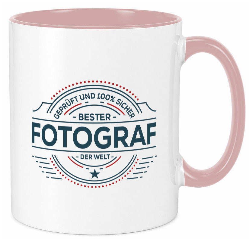Geprüft und sicher: Fotograf | Fotografie Kamera Humor Geschenkidee Tasse