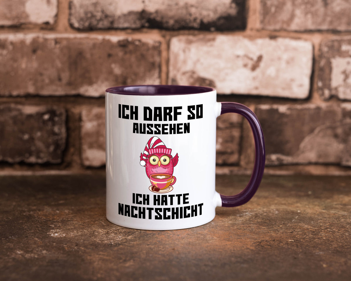 Nachtschicht Eule | Spruch Arbeit müde Nachtjob Geschenkidee Kollegen Büro Tasse