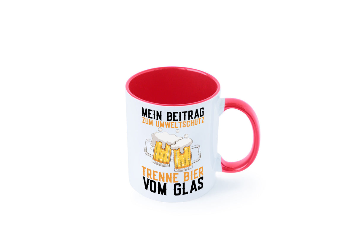 Beitrag zum Umweltschutz | Biertrinker Party Pils lustiger Spruch Geschenk Tasse