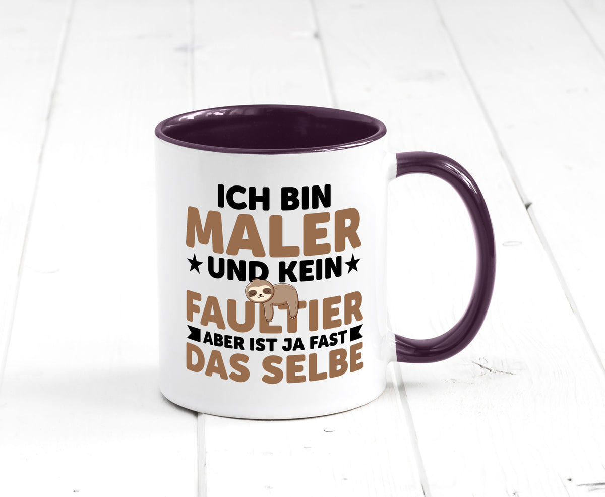 Ich bin kein Faultier: Maler | Malerei v2 lustiger Spruch Geschenk Tasse