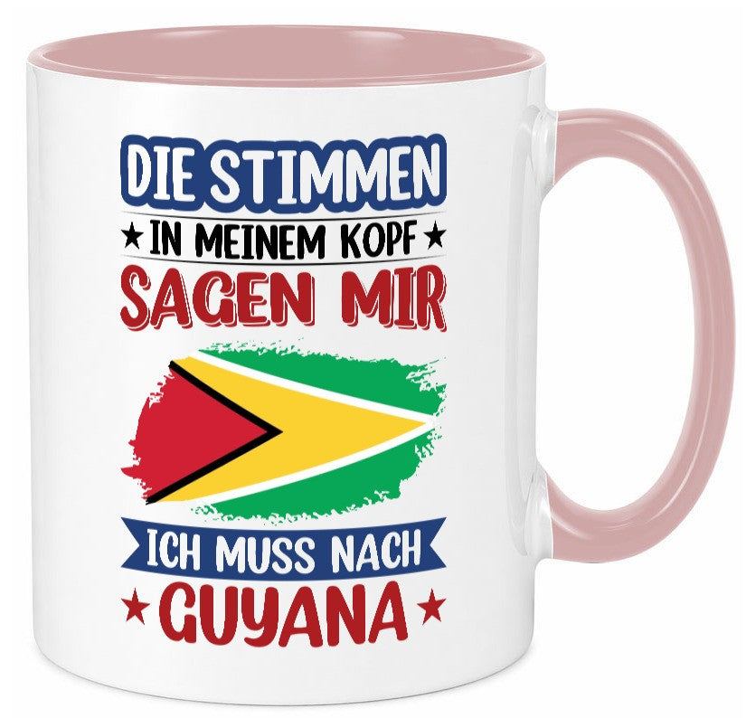 Guyana | Urlaub Stimmen in meinem Kopf Traumland lustig Humor Geschenkidee Tasse