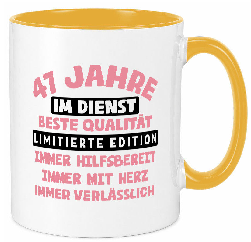 47 Jahre im Dienst | Jubiläum Arbeit v11 Geschenkidee Kollegen Büro Humor Tasse