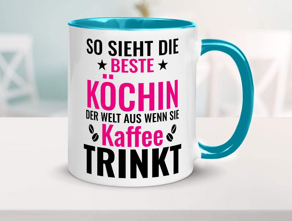 Kaffee trinkt: Köchin | Chefköchin Chefkoch Humor Arbeit Kollegen Büro Tasse