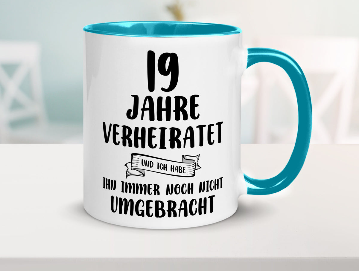 19 Jahre Verheiratet, immer noch am Leben! lustig Humor Geschenkidee Geschenk Tasse