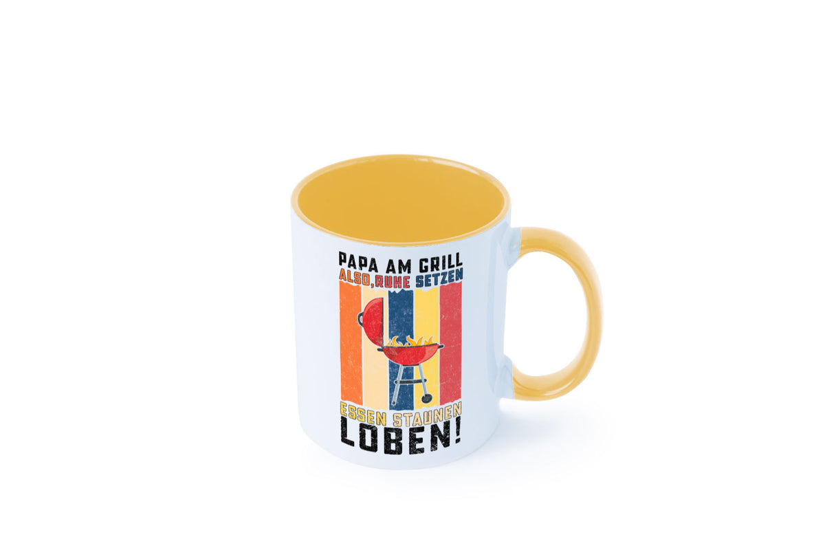Papa am Grill | Grillmeister BBQ Grillabend v2 Geschenkidee Humor Tasse