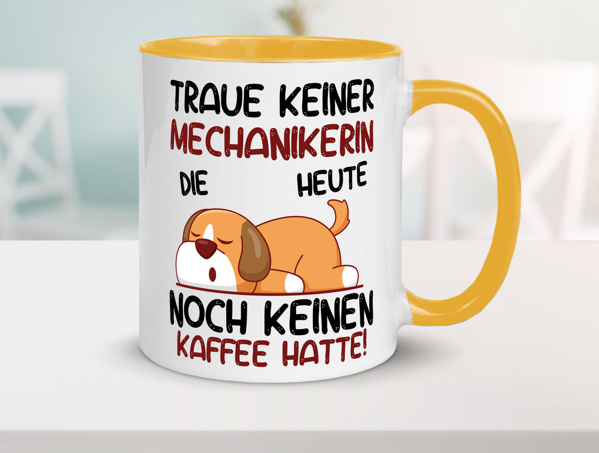 Traue keiner Mechanikerin | KFZ Humor Geschenkidee Tasse