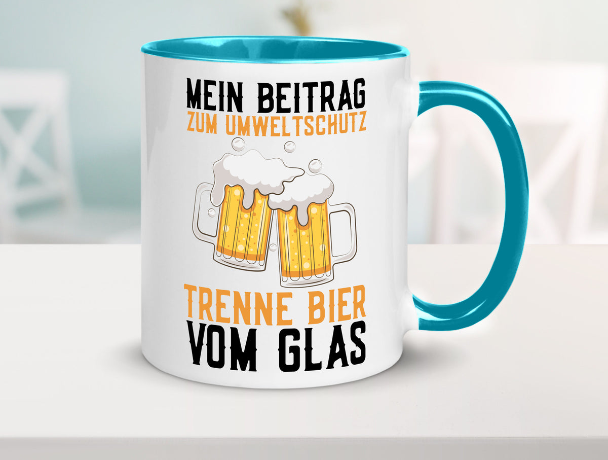 Beitrag zum Umweltschutz | Biertrinker Party Pils lustiger Spruch Geschenk Tasse