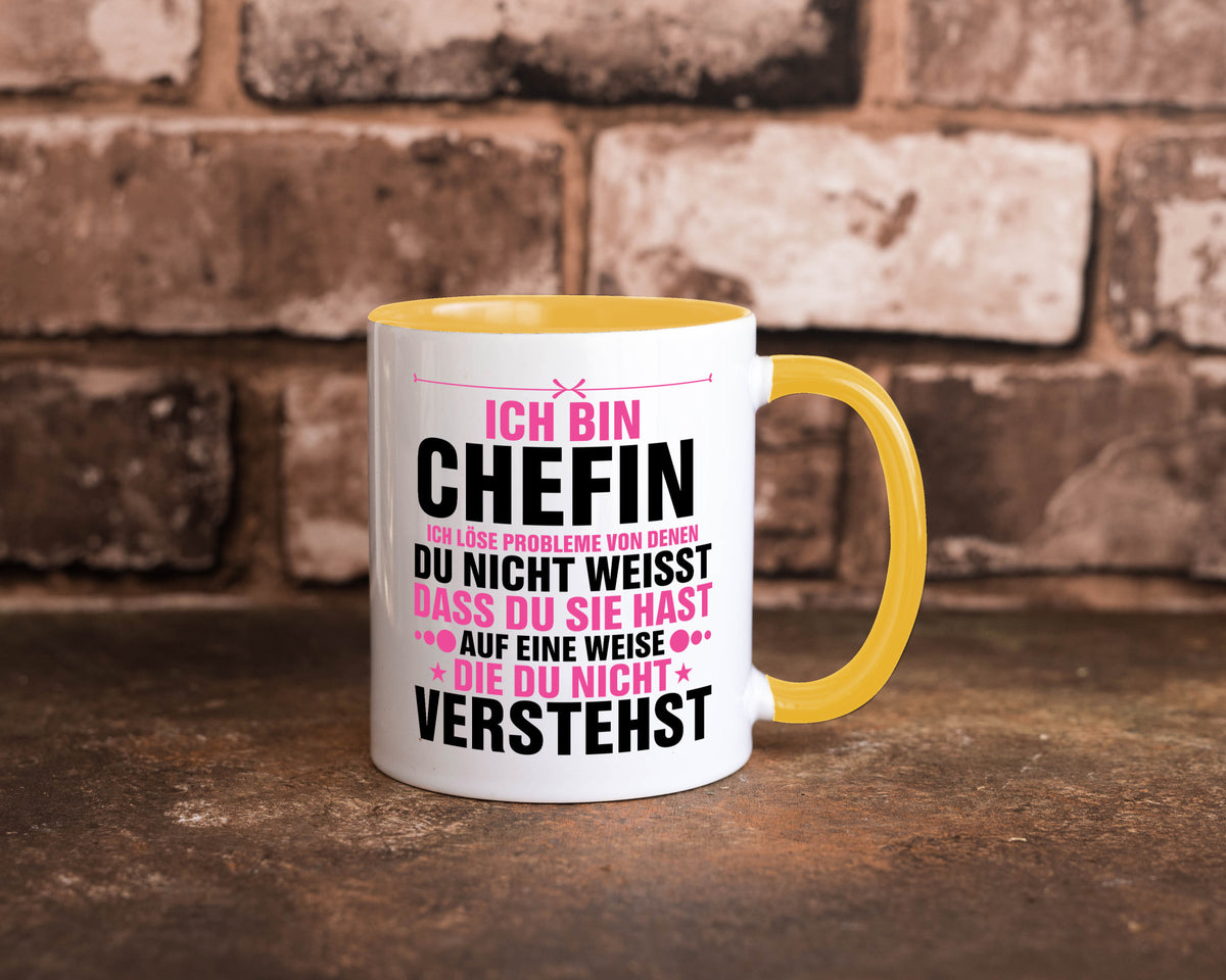 Löse Probleme: Chefin | Führungskraft Vorgesetzte lustiger Spruch Geschenk Tasse