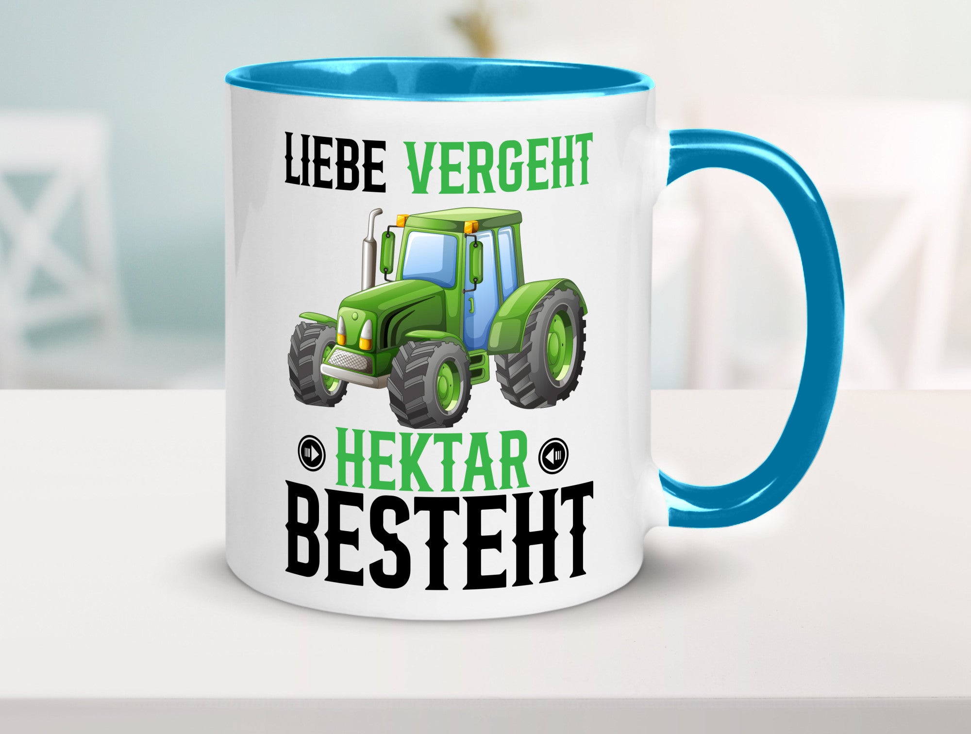 Liebe vergeht Hektar besteht | Traktor Bauer landwirt Humor Geschenkidee Tasse
