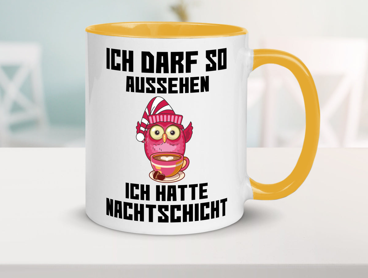 Nachtschicht Eule | Spruch Arbeit müde Nachtjob Geschenkidee Kollegen Büro Tasse