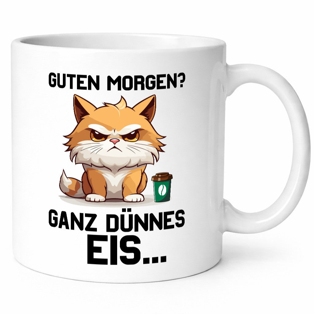Guten Morge! Ganz dünnes Eis | Katze Morgen muffel Humor Tierliebhaber
