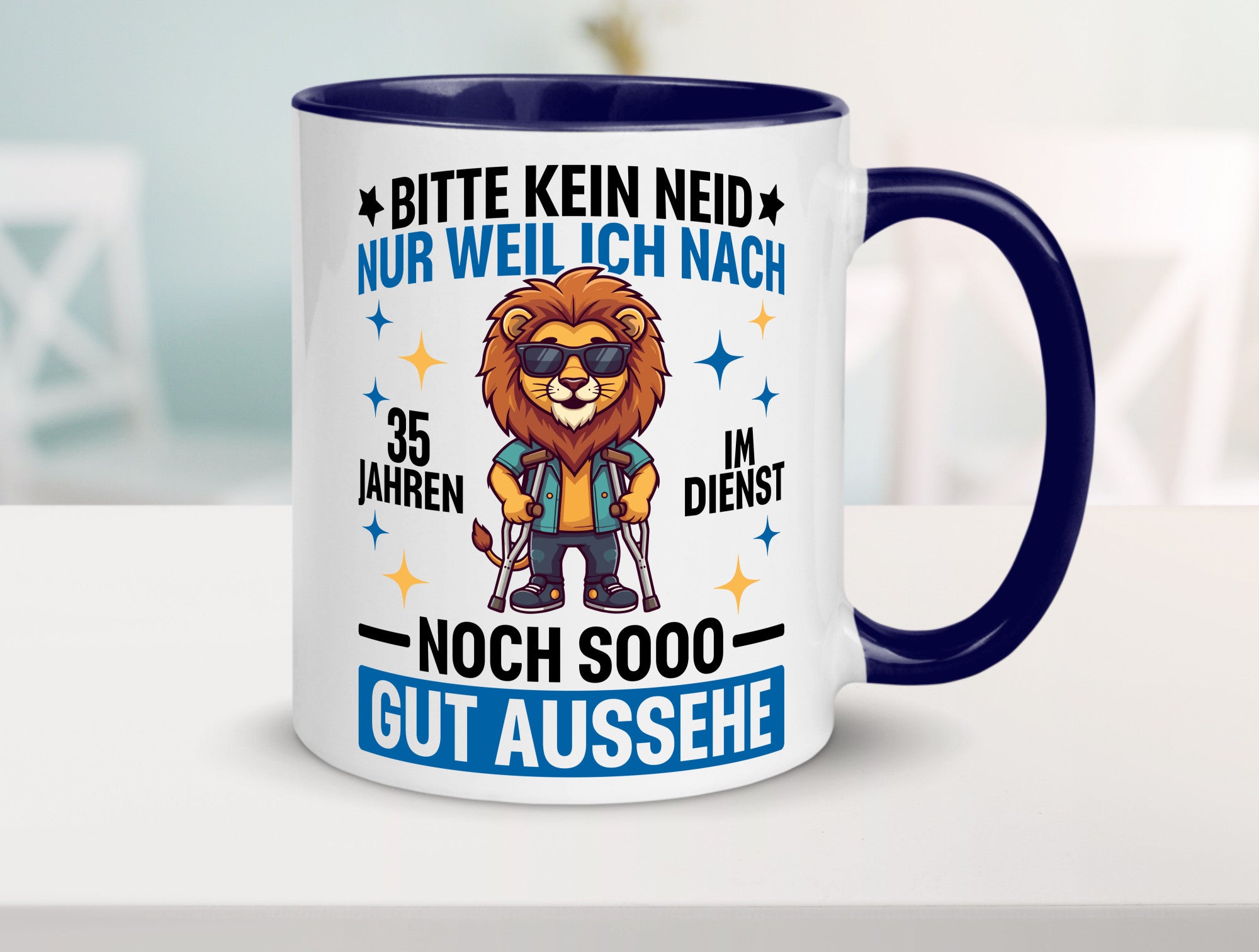 35 Jahre im Dienst | Arbeitsjubiläum Arbeit lustig Kollegen Büro Geschenk Tasse