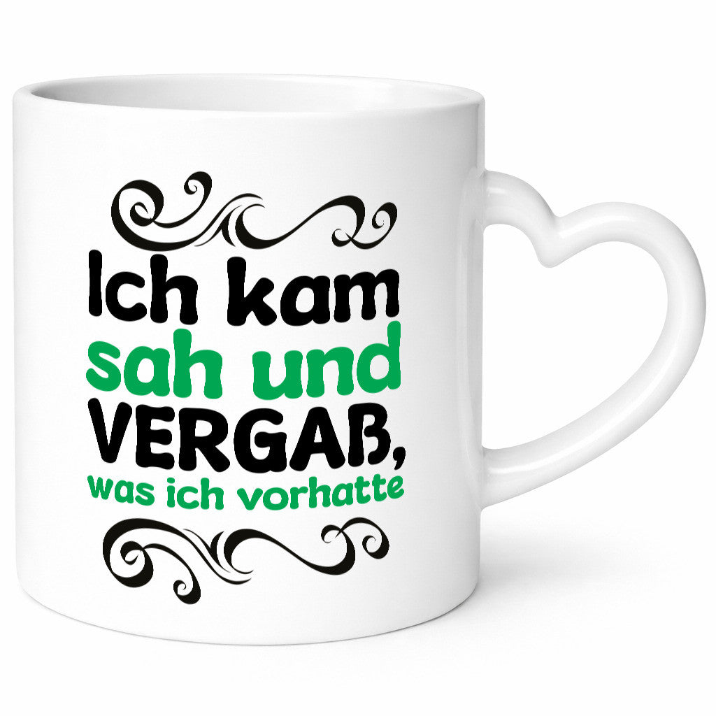 Ich kam sah und vergaß was vorhatte Geschenkidee Humor Tasse