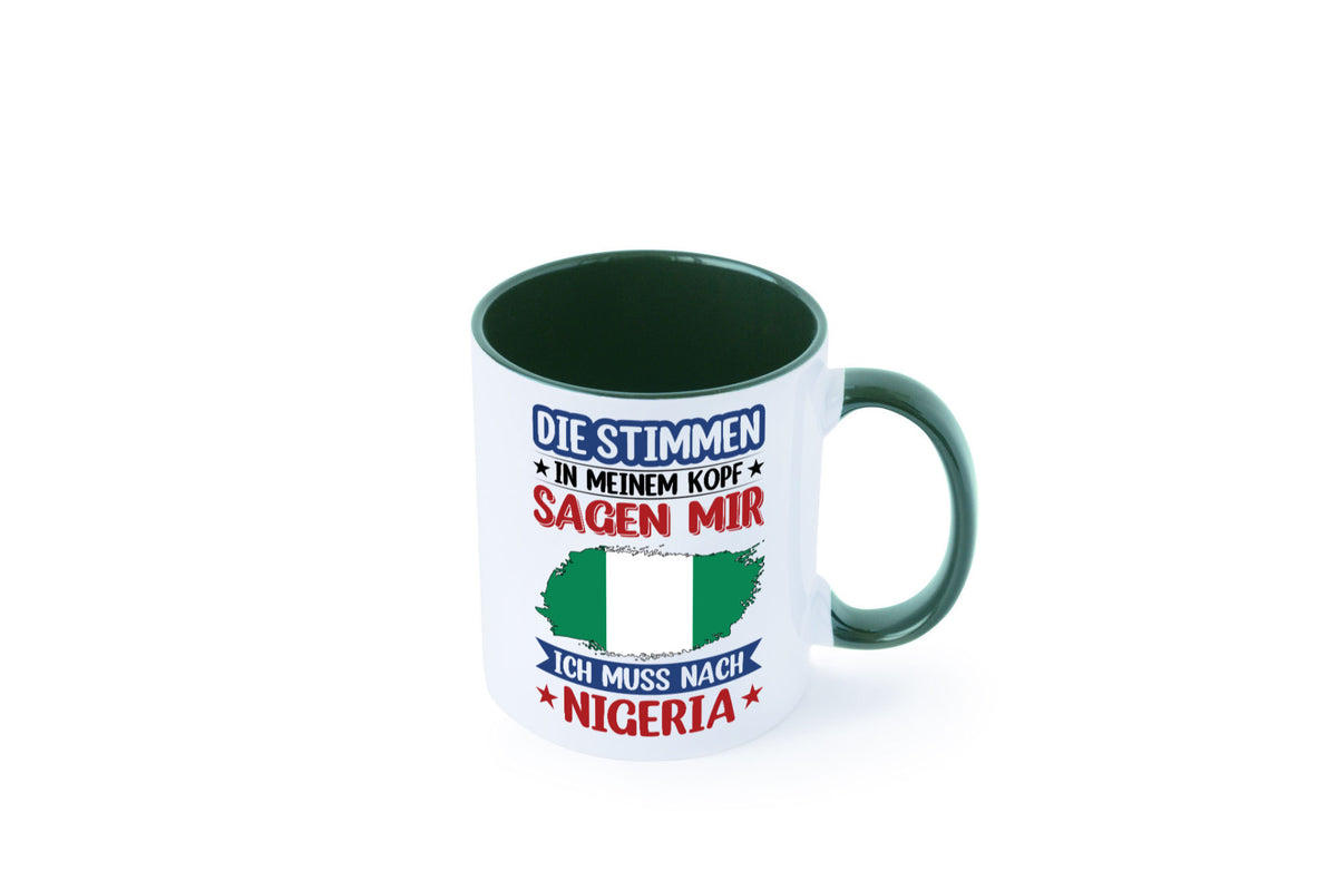 Nigeria | Urlaub Stimmen in meinem Kopf Traumland Geschenk Humor Geschenkidee Tasse