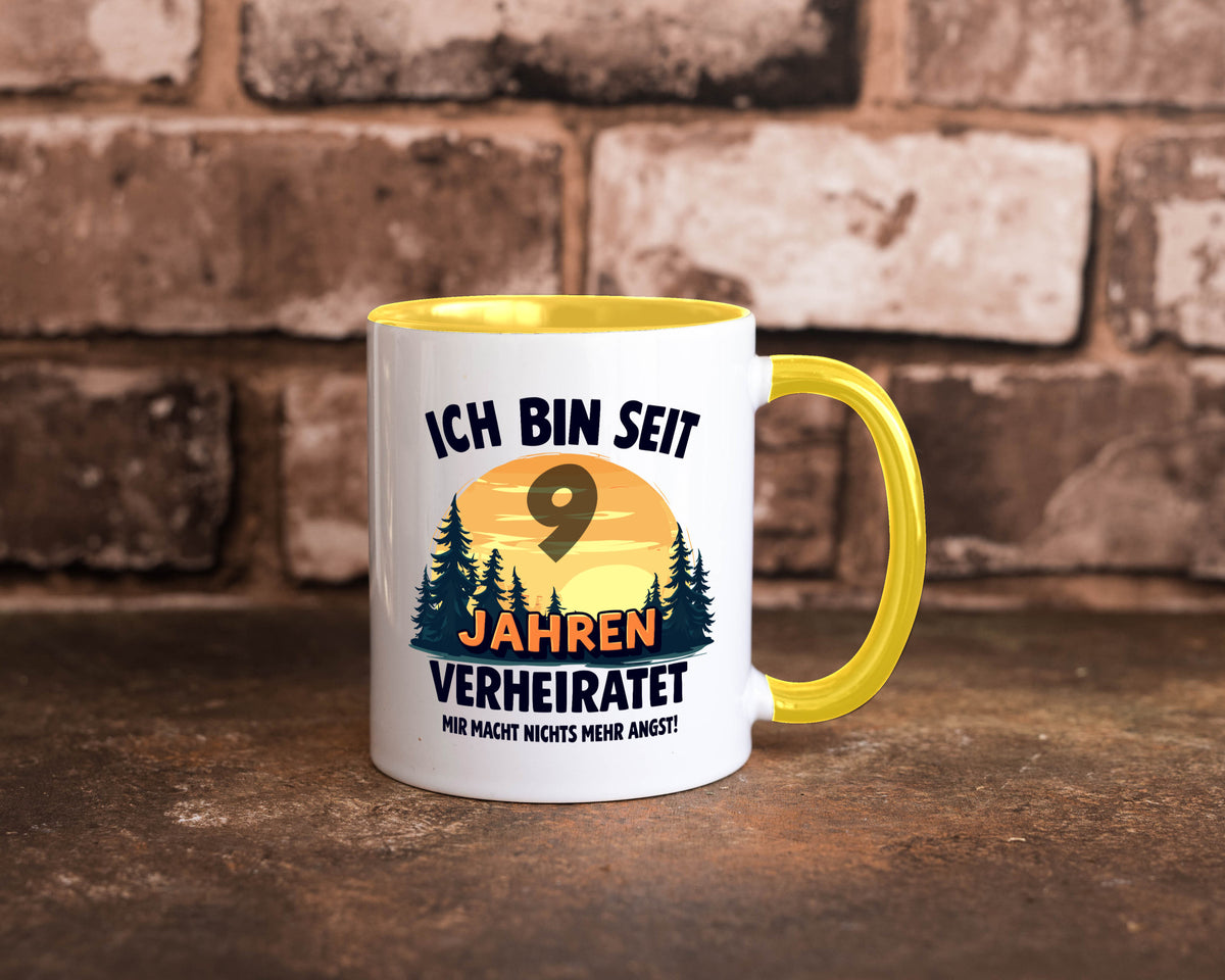 Ich bin Verheiratet | 9. Hochzeitstag Ehepaar v2 Geschenkidee Humor Tasse