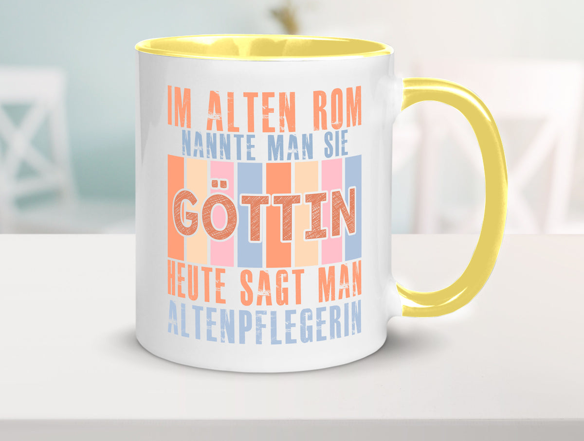 Heute sagt man: Altenpflegerin | Pflegepersonal Pflege Geschenk Humor Tasse