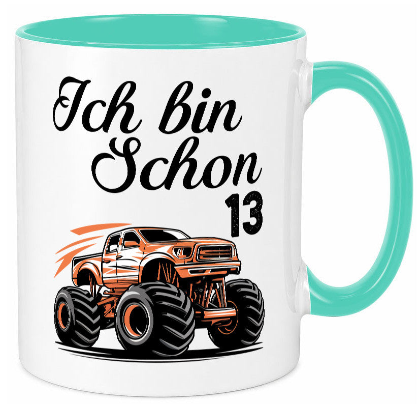 13. Geburtstag | Monster truck 13 Jahre Geschenkidee Humor Tasse