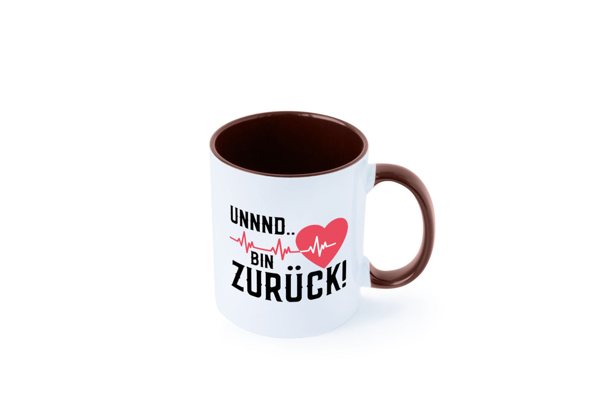 Bin zurück | Herzschlag Reanimation Puls Arzt Klinik Geschenk Humor Tasse