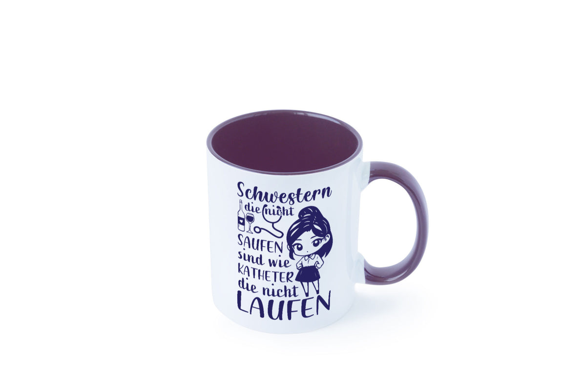 Schwestern die nicht saufen | Krankenschwester Alkolhol Geschenkidee Humor Tasse