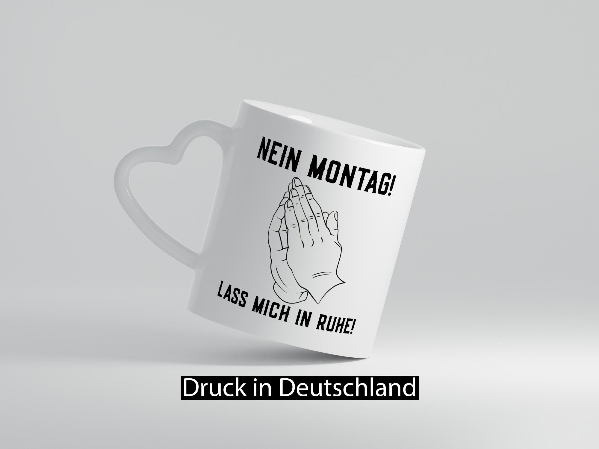 Montag lass mich in Ruhe | bittende Hände Arbeitsmuffel Geschenk Arbeit