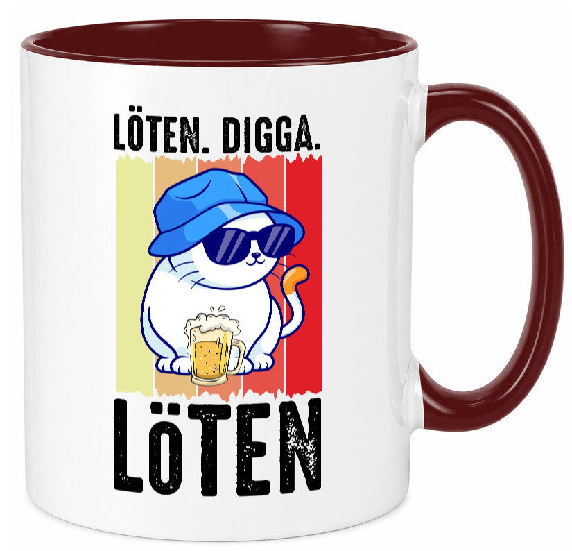 Löten Digga | Katze mit Bier Bierkatze Geschenk Tierliebhaber Humor lustiger