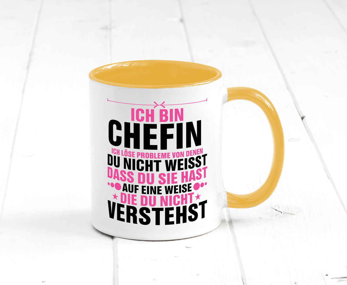 Löse Probleme: Chefin | Führungskraft Vorgesetzte lustiger Spruch Geschenk Tasse