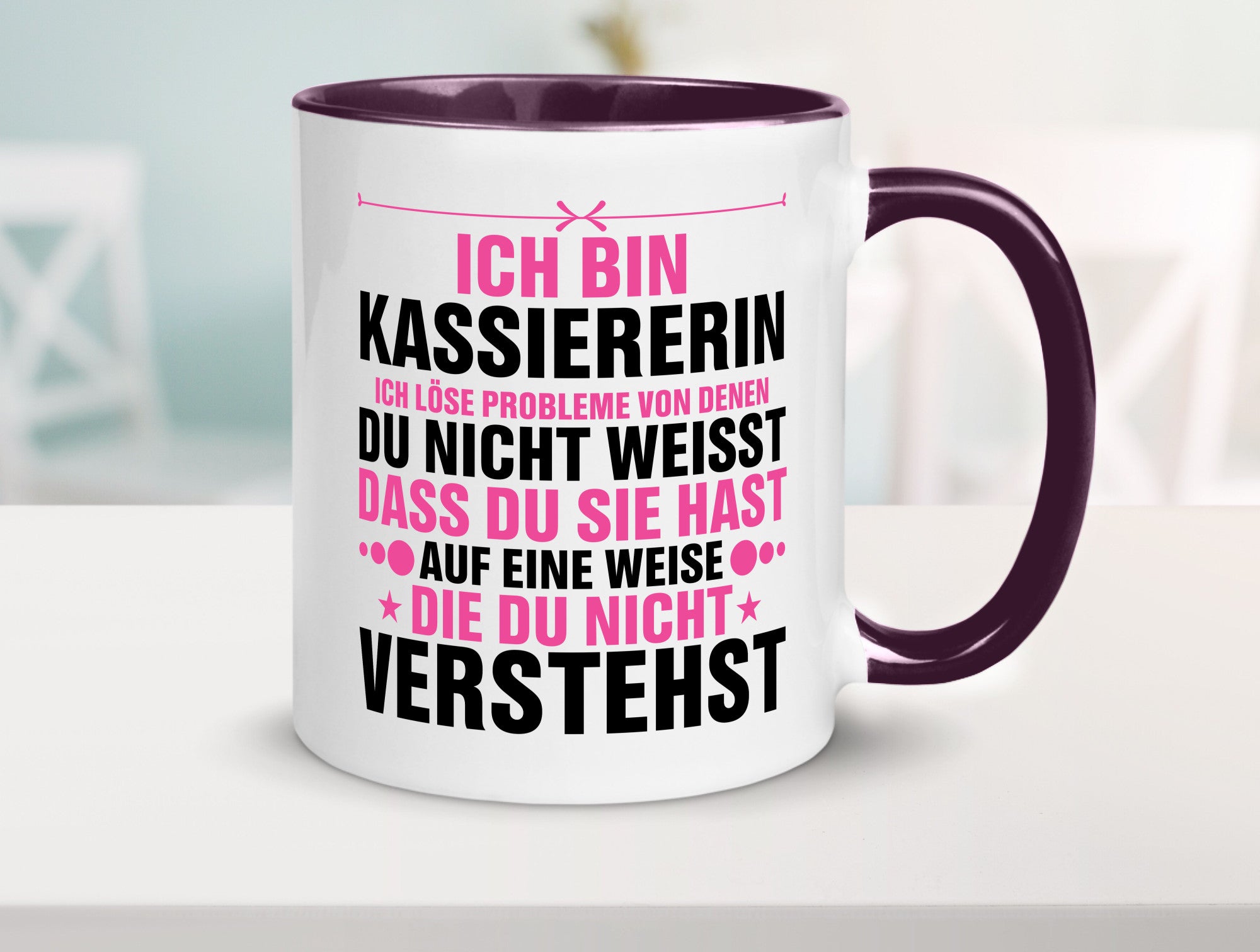 Löse Probleme: Kassiererin v2 lustiger Spruch Geschenk Humor Geschenkidee Tasse