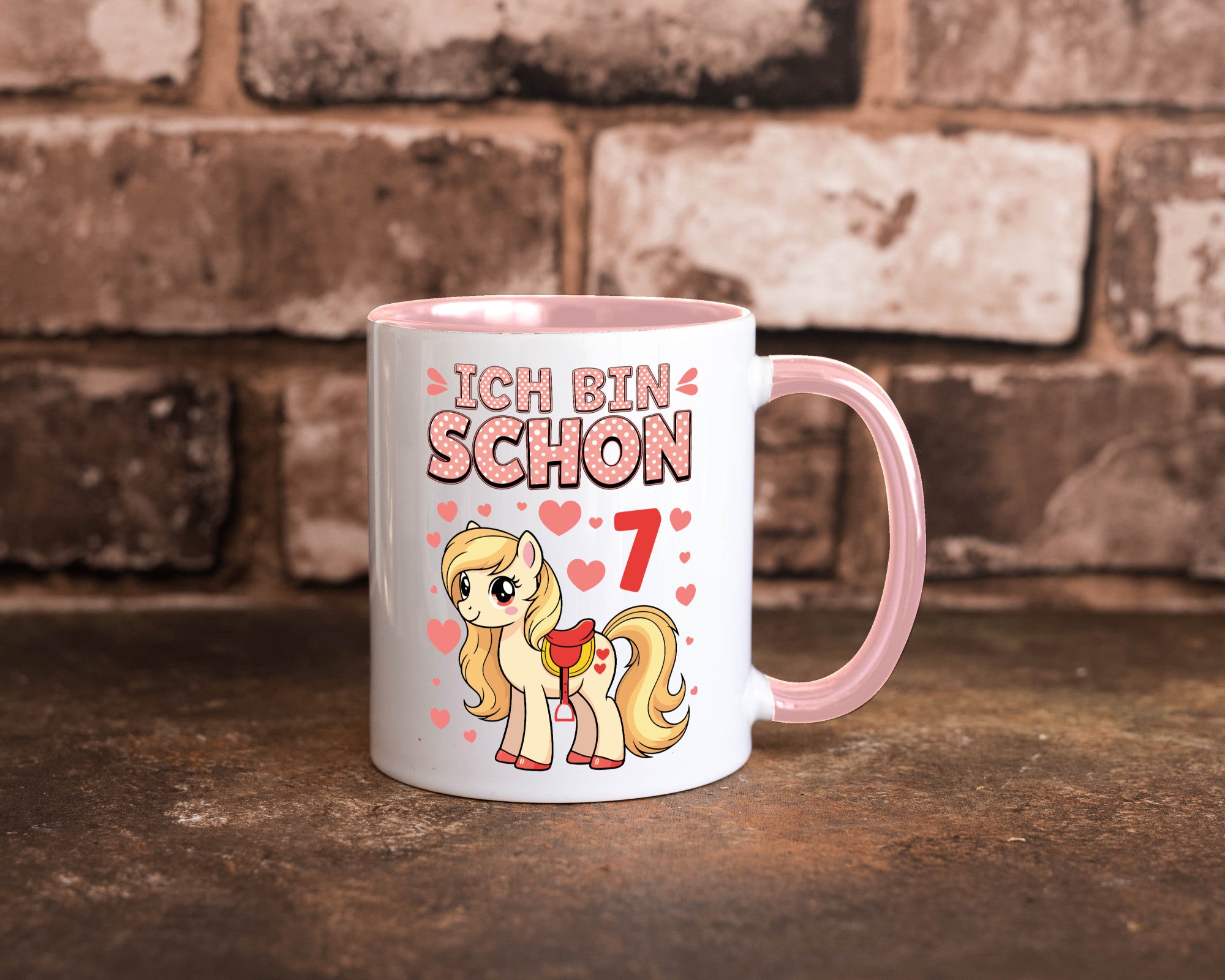7. Geburtstag | 7 Jahre Mädchen Reiten Pony lustiger Spruch Geschenk
