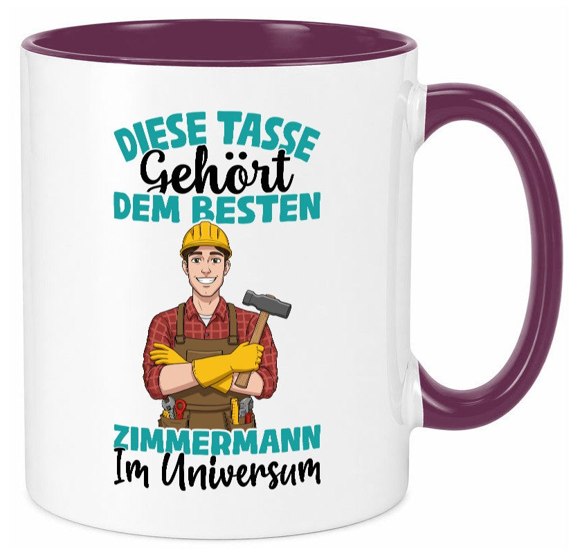 Im Universum: Zimmermann | Handwerker Holzbau Humor Geschenkidee Tasse