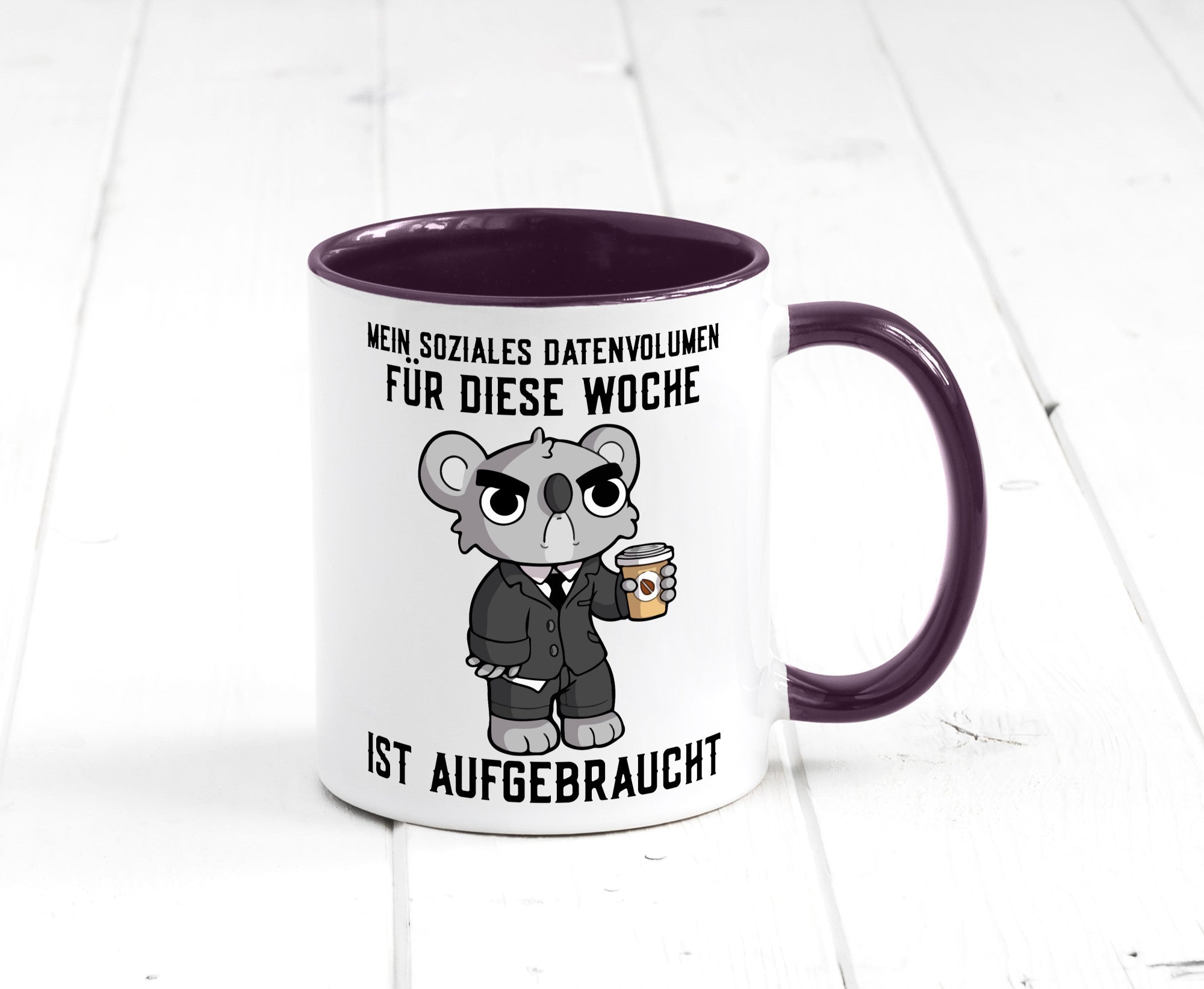 Soziales Datenvolumen | wütender Bär Einzelgänger Nerd Geschenkidee Humor Tasse