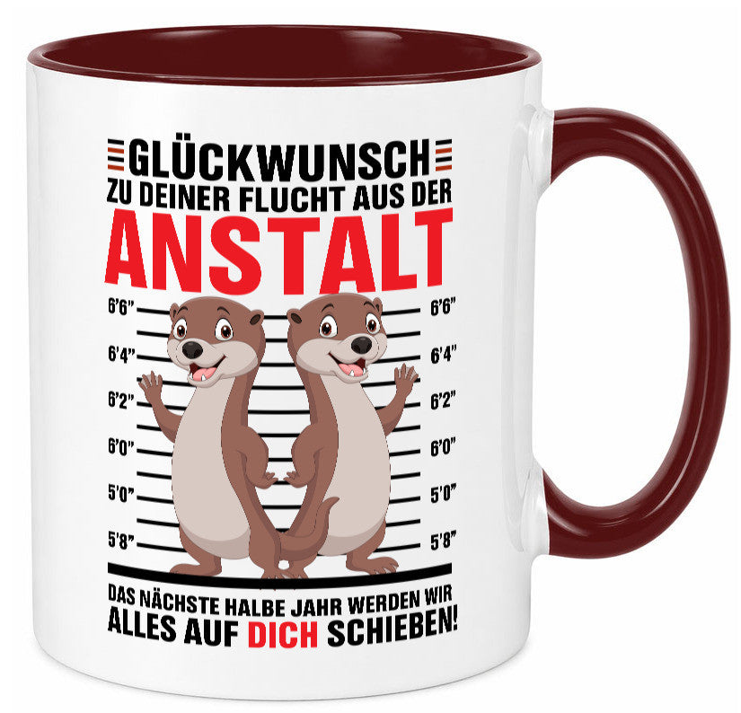 Glückwunch zur Flucht | Jobwechsel Arbeitskollegen Geschenk Arbeit Kollegen Tasse