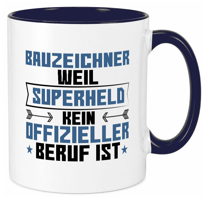 Superheld Bauzeichner | Zeichner Geschenk Humor Geschenkidee lustiger Spruch Tasse