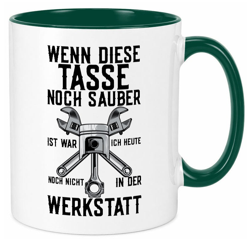 Werkstatt | KFZ Mechaniker Auto Werkzeug Zahnrad lustiger Spruch Geschenk Humor Tasse