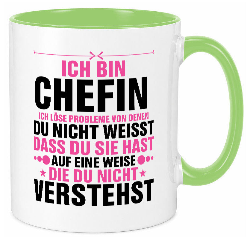 Löse Probleme: Chefin | Führungskraft Vorgesetzte lustiger Spruch Geschenk Tasse