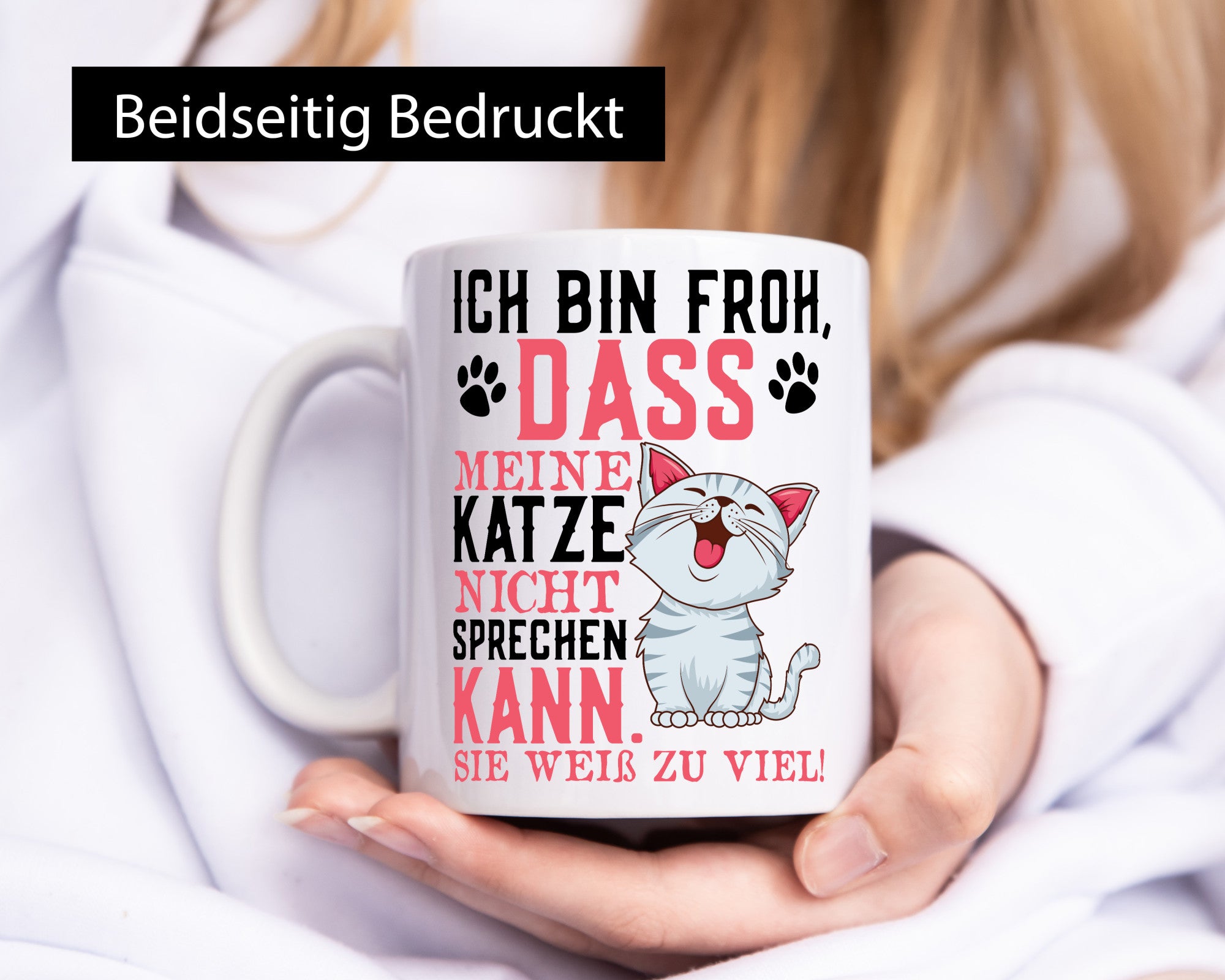 Lustiger Katzenspruch | Tierliebhaber Katzenfan Comic Spruch Geschenk Humor