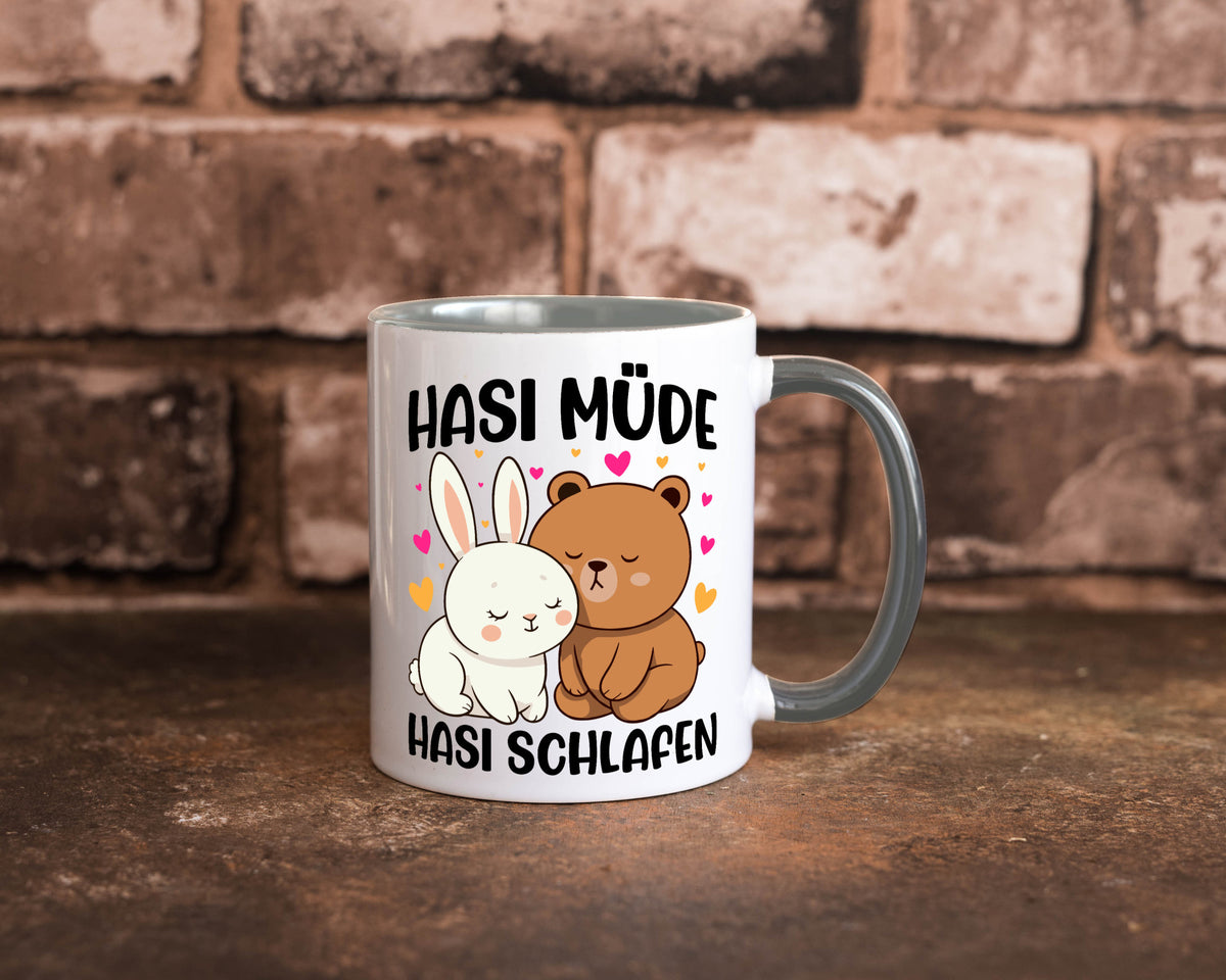 Hasi Müde | schlafen Kaninchen Häschen v2 lustiger Spruch Geschenk Humor Tasse