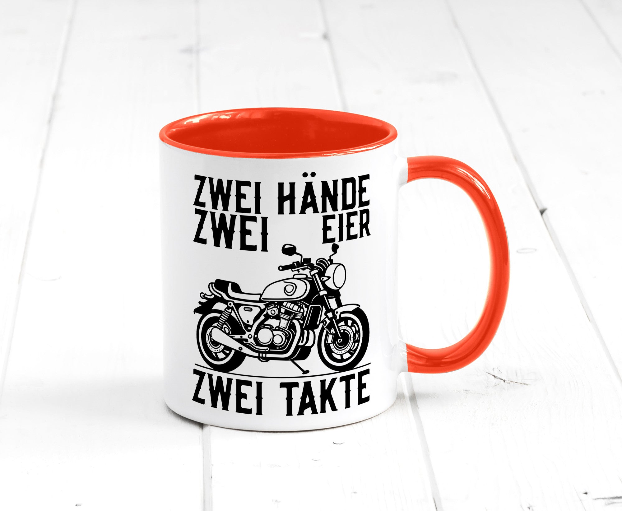 Zwei Hände | Zweitaktmotor Motorrad Moped Biker Geschenkidee Humor Tasse